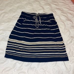 Max Studio Striped Knee Length Skirt W/ Pockets